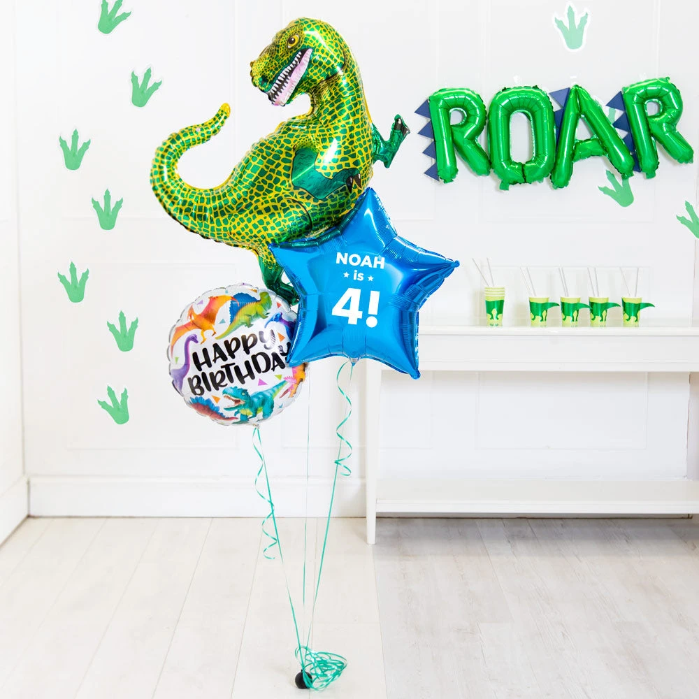 Personalised Inflated Balloon Bouquet In A Box - Dino Birthday 2 Personalised Inflated Balloon Bouquet In A Box - Dino Birthday - Image 2