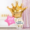 Personalised Inflated Balloon Bouquet In A Box - Ombre & Gold Birthday Crown