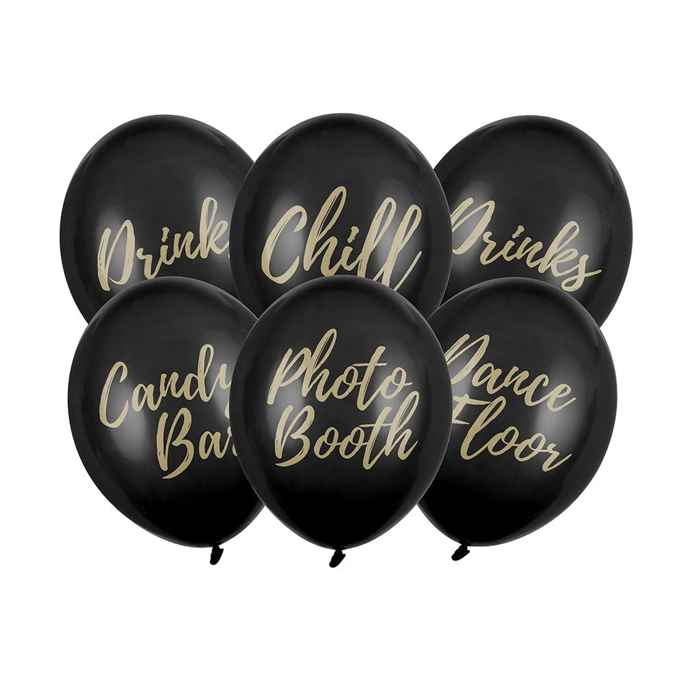 Signage Balloons Set - Black (x6) 1 Signage Balloons Set - Black (x6)