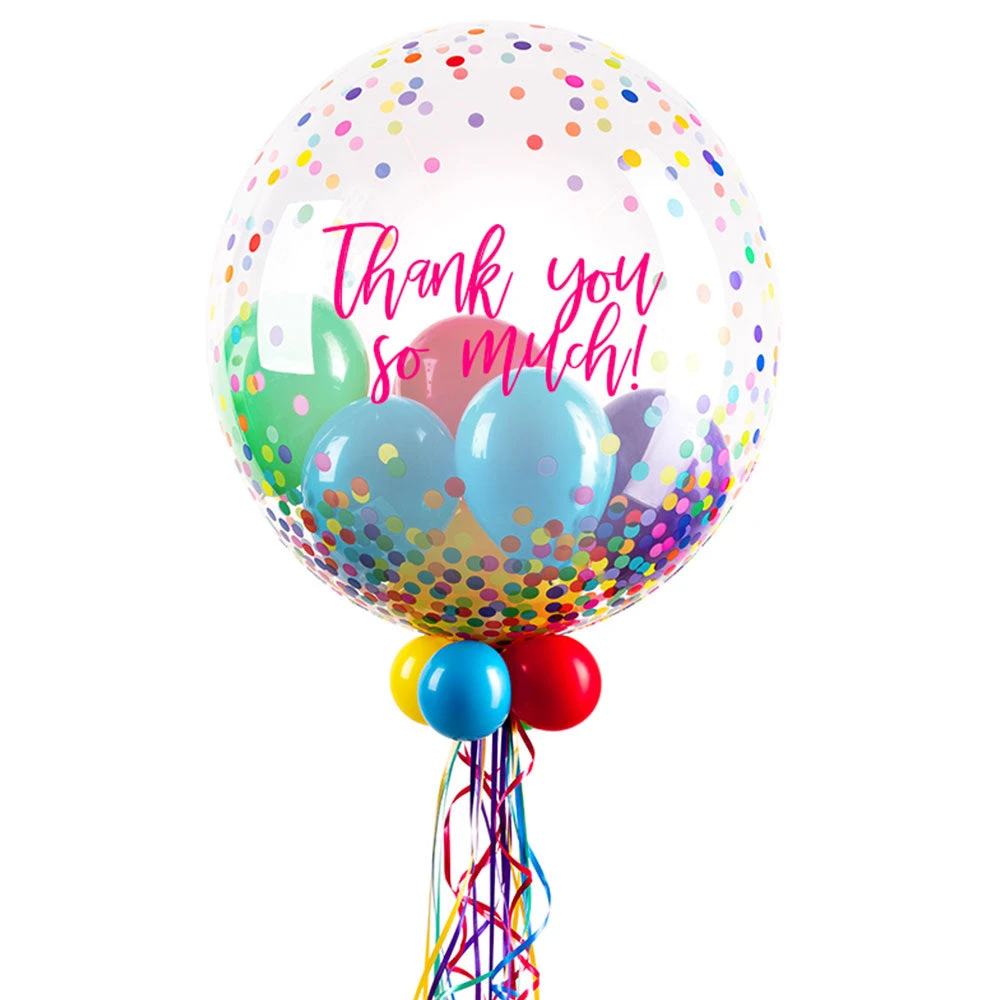 Personalised Bubble Balloon In A Box - Colourful Dots 1 Personalised Bubble Balloon In A Box - Colourful Dots