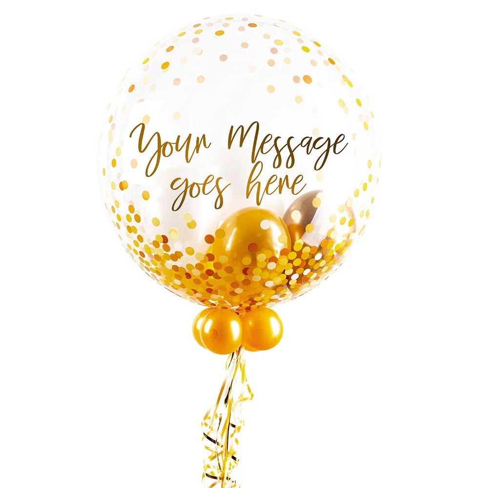 Personalised Bubble Balloon In A Box - Elegant Gold Dots 2 Personalised Bubble Balloon In A Box - Elegant Gold Dots - Image 2