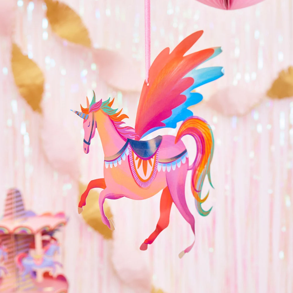Unicorn Fairy Princess Honeycomb Decorations (x5) - Image 2