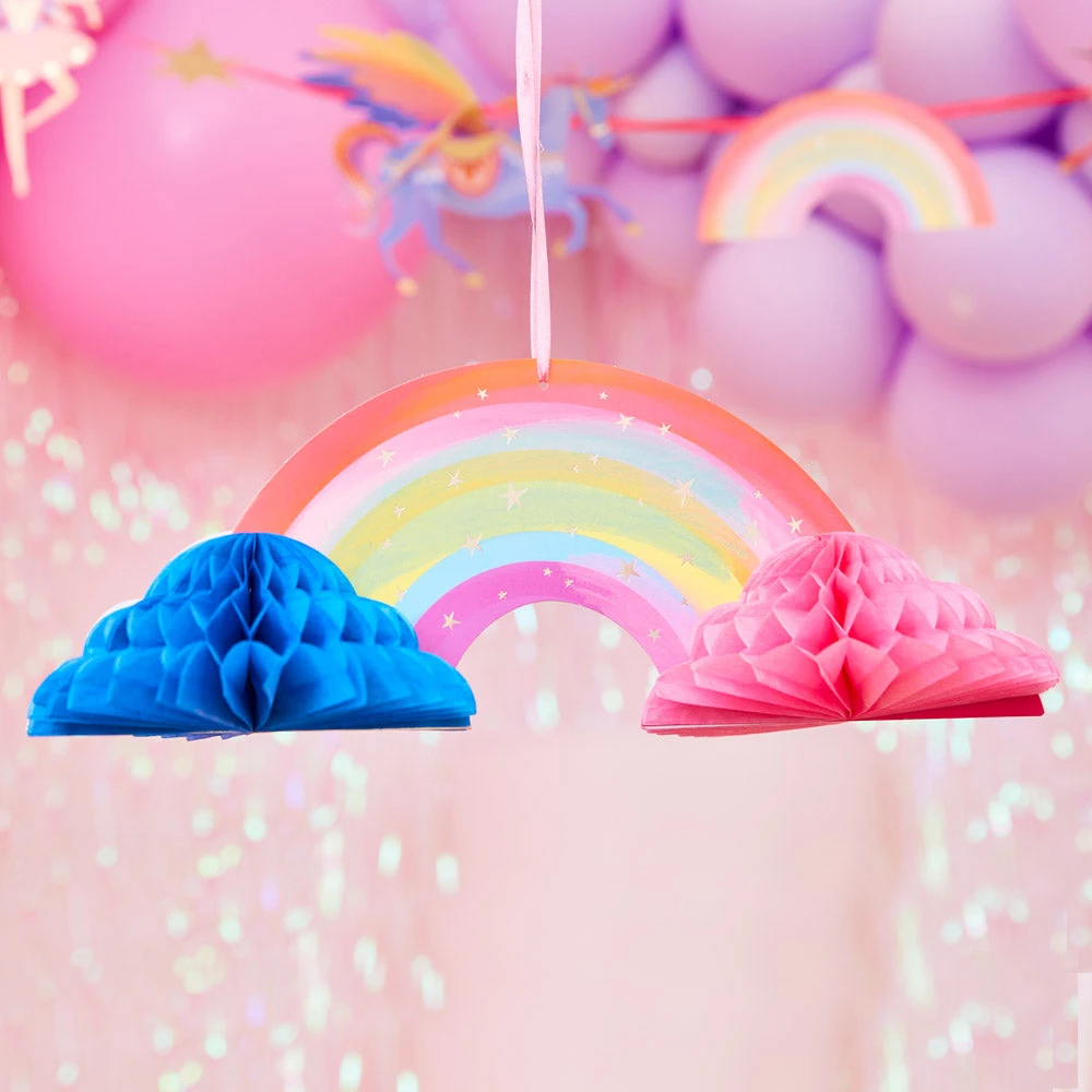 Unicorn Fairy Princess Honeycomb Decorations (x5) - Image 3