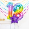 18th Birthday Balloons - Personalised Inflated Balloon Bouquet Rainbow
