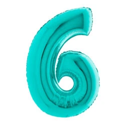 Supershape Tiffany Blue 40in Helium Balloon Number 6
