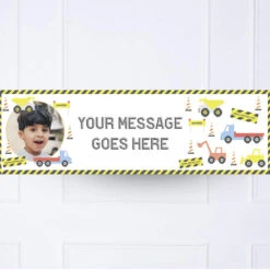 Construction Personalised Party Banner