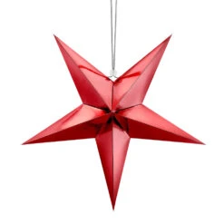 Hanging Star Decoration - Red