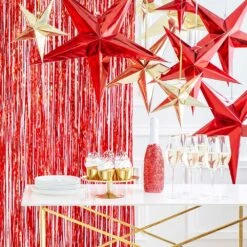 Hanging Star Decoration - Red -Decorations Party Shop 38770RedPaperStarDecoration 45cm B