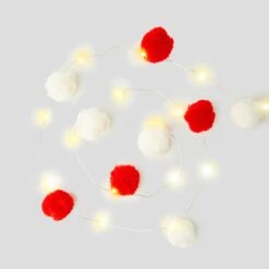 Red And White Pom Pom Lights