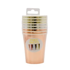 Assorted Metallics - Paper Party Cups (x8) -Decorations Party Shop 39419 AssortedMetallics PaperPartyCups x8 d