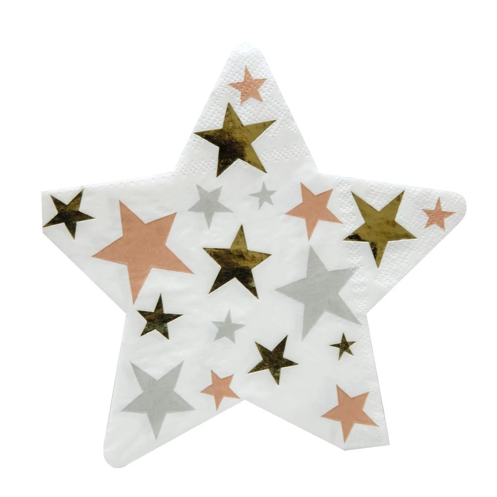 Star Shaped Paper Party Napkins (x16) 1 Star Shaped Paper Party Napkins (x16)