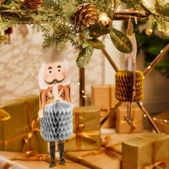 Metallic Nutcracker - Honeycomb Hanging Decorations (x5)