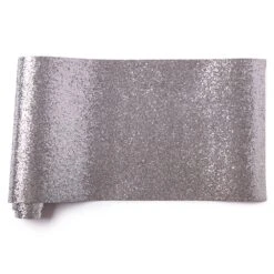 Metallic Silver Glitter Table Runner 7 Metallic Silver Glitter Table Runner -Decorations Party Shop 39430 Metallic Silver