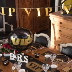 VIP Party - Metallic Crowned Bunting -Decorations Party Shop 39515 Metallic Crowned VIP Bunting B
