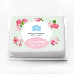 Personalised Photo Cake - A Very English Rose -Decorations Party Shop 39655 Personalised Photo Cake A very English rose2