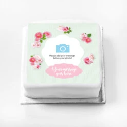 Personalised Photo Cake - A Very English Rose -Decorations Party Shop 39660 Personalised Message Gift Cake A very English rose4 f5e6ca49 c0f5 4dec b1cd cd516a6bb8d6