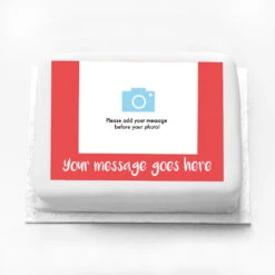 Personalised Coloured Photo Cake -Decorations Party Shop 39787 Personalised Photo Cake Red mock