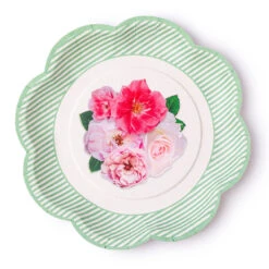 A Very English Rose Small Paper Party Plates (x8) -Decorations Party Shop 39799 English Rose Small Party Plates 2
