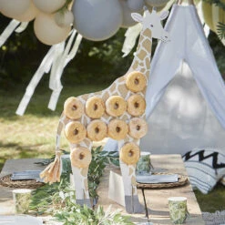Let's Go Wild - Giraffe Shaped Donut Stand With Tissue Tassel Tail