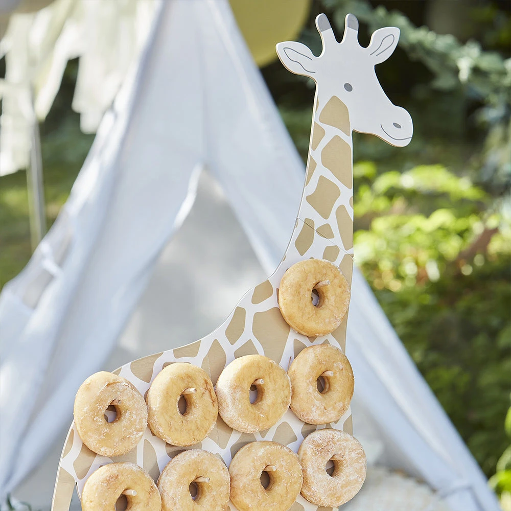 Let's Go Wild - Giraffe Shaped Donut Stand With Tissue Tassel Tail 2 Let's Go Wild - Giraffe Shaped Donut Stand With Tissue Tassel Tail - Image 2