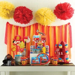 Flaming Fire Truck - Centerpiece -Decorations Party Shop 39903 Flaming Fire Truck Centerpiece C