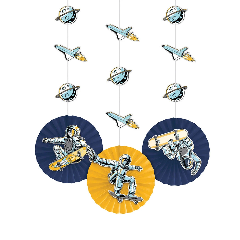 Space Skater - Hanging Paper Fans 1 Space Skater - Hanging Paper Fans