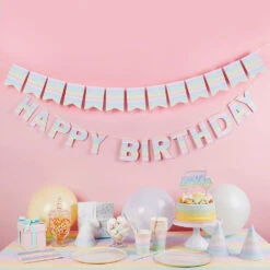Pastel Rainbow Happy Birthday Eco Banner -Decorations Party Shop 39957 Pastel Rainbow Eco Flag Bunting C 3e6f88eb d087 42b0 b32a dada93cf7f3c