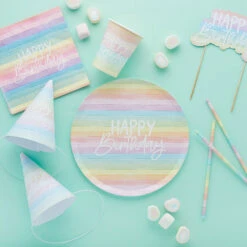 Pastel Rainbow Birthday Eco Paper Cups (x8) 7 Pastel Rainbow Birthday Eco Paper Cups (x8) -Decorations Party Shop 39959 Pastel Rainbow Birthday Eco Paper Plates x8 D 9c632098 6061 4407 9d4b 5f0c751ac46b