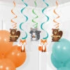 Woodland Animals Hanging Swirl Decorations (x5)
