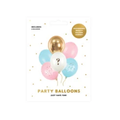 Gender Reveal Party Balloons (x6) -Decorations Party Shop 40271 Balloons 30 cm Boy or Girl mix x6 C