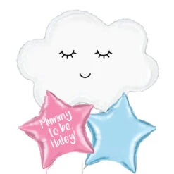 Personalised Inflated Balloon Bouquet In A Box - Baby Shower Cloud
