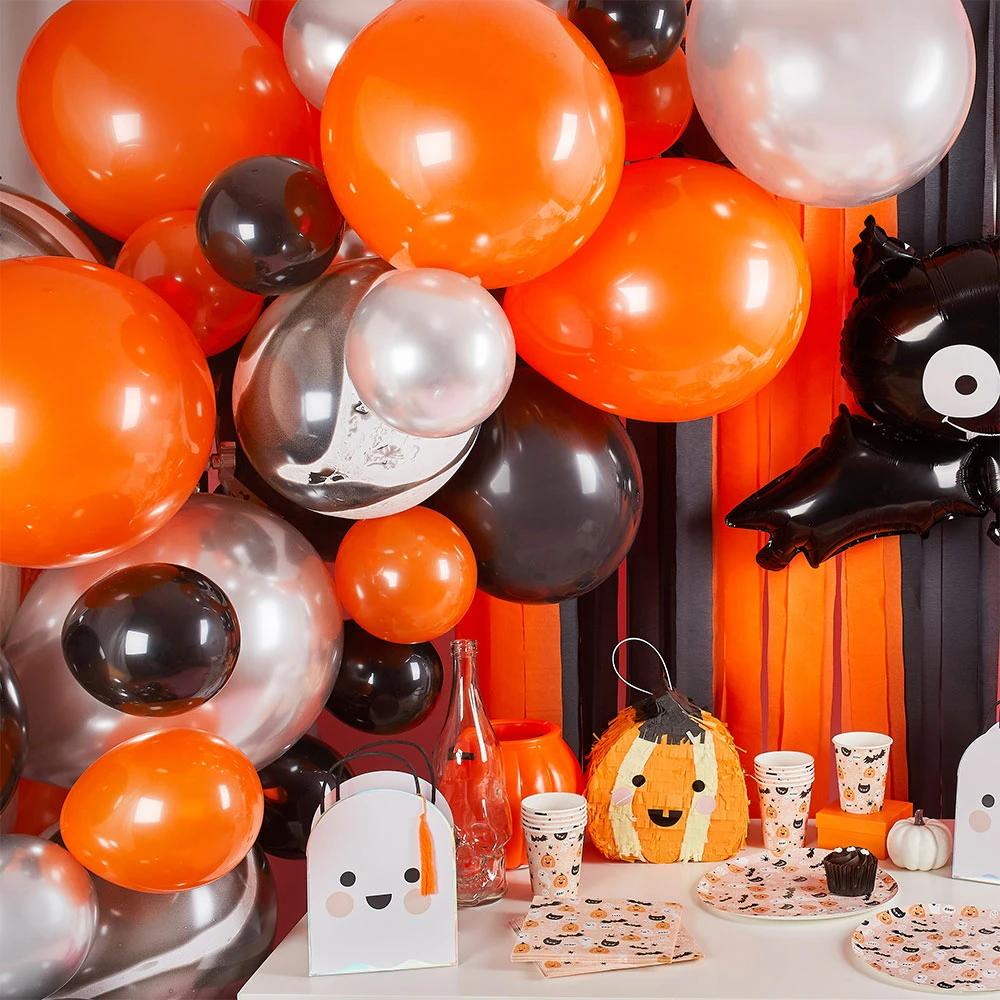 Black, Orange And Silver Balloon Arch 2 Black, Orange And Silver Balloon Arch - Image 2