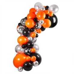 Black, Orange And Silver Balloon Arch 5 Black, Orange And Silver Balloon Arch -Decorations Party Shop 41016 Orange Black Silver Balloon Arch 3