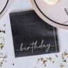 Black Birthday Cocktail Napkins (x16)