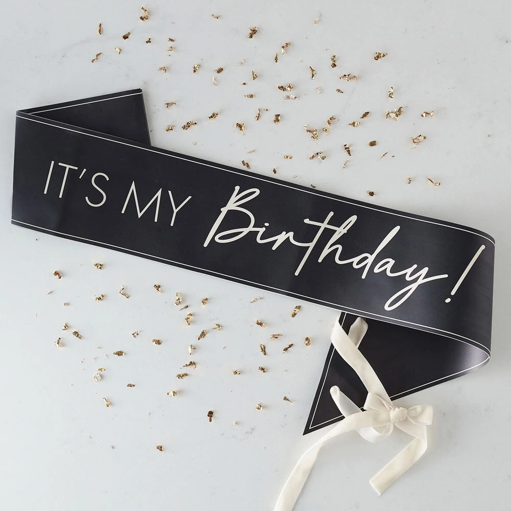 Black 'It's My Birthday' Sash 1 Black 'It's My Birthday' Sash