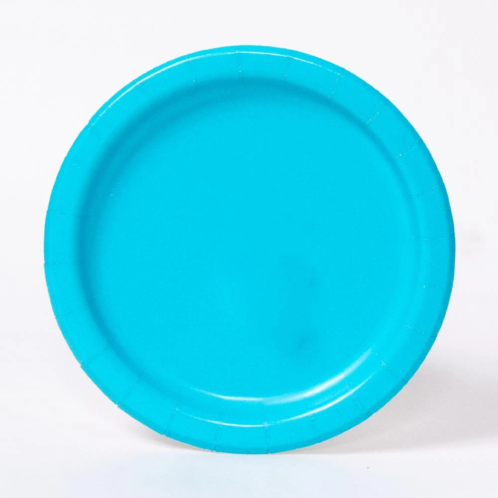 Paper Party Plates Turquoise (x8) 1 Paper Party Plates Turquoise (x8)
