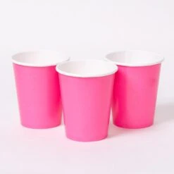Paper Party Cups Bright Pink (x8)