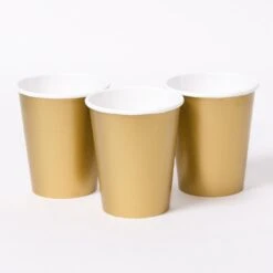 Paper Party Cups Gold (x8)