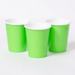 Paper Party Cups Green (x8)