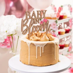 Baby In Bloom Wooden Cake Topper -Decorations Party Shop Baby in Bloom Wood