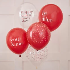 Valentine's Day You & Me Latex Balloons (x5)