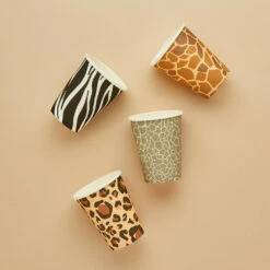 Safari Animal Print Paper Cups (x8)