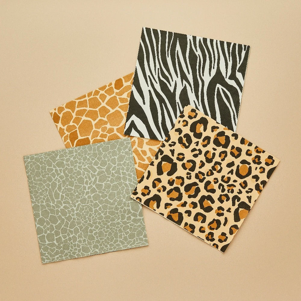 Safari Animal Print Paper Napkins (x16) 1 Safari Animal Print Paper Napkins (x16)