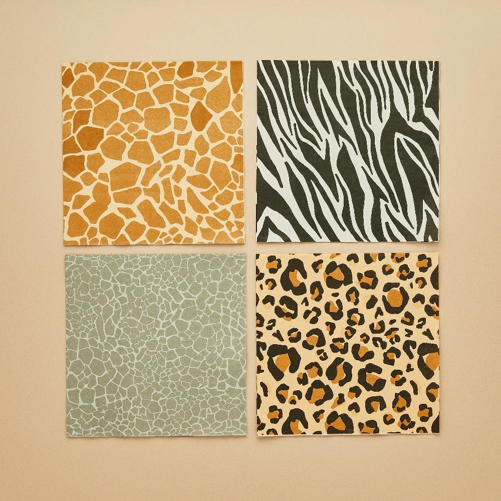 Safari Animal Print Paper Napkins (x16) 2 Safari Animal Print Paper Napkins (x16) - Image 2