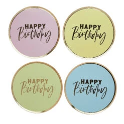 Pastel 'Happy Birthday' Paper Plates (x8) 5 Pastel 'Happy Birthday' Paper Plates (x8) -Decorations Party Shop HBPP202