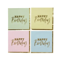 Pastel 'Happy Birthday' Paper Napkins (x16) 5 Pastel 'Happy Birthday' Paper Napkins (x16) -Decorations Party Shop HBPP204