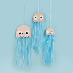 Hanging Jellyfish With Tissue Tassels (x3)
