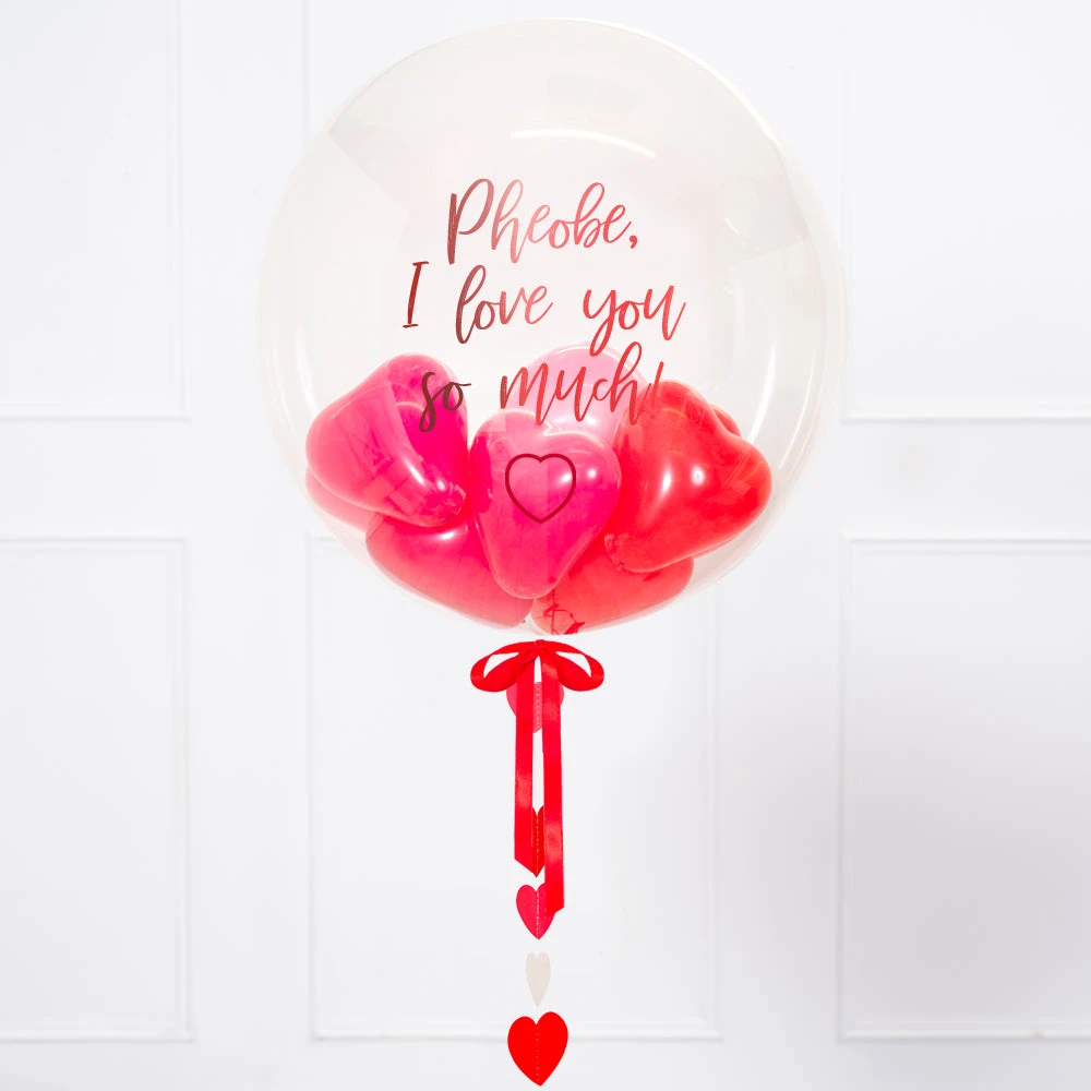 Personalised Heart Filled Bubble Balloon In A Box –Mini Balloons 2 Personalised Heart Filled Bubble Balloon In A Box –Mini Balloons - Image 2