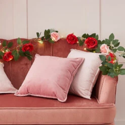 Rose Garland With String Lights -Decorations Party Shop Heart Rose Foliage Lifestyle