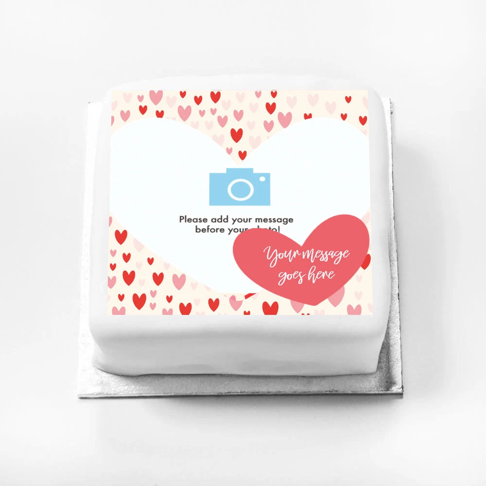 Personalised Photo Cake - Heart Confetti 4 Personalised Photo Cake - Heart Confetti - Image 4
